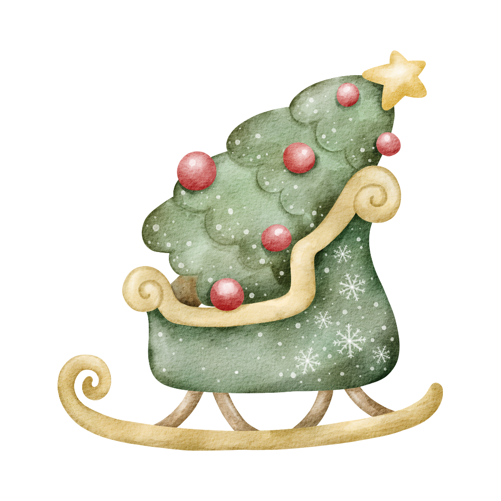 Cozy watercolor Christmas object DTF transfer, pattern XMAS1495-19