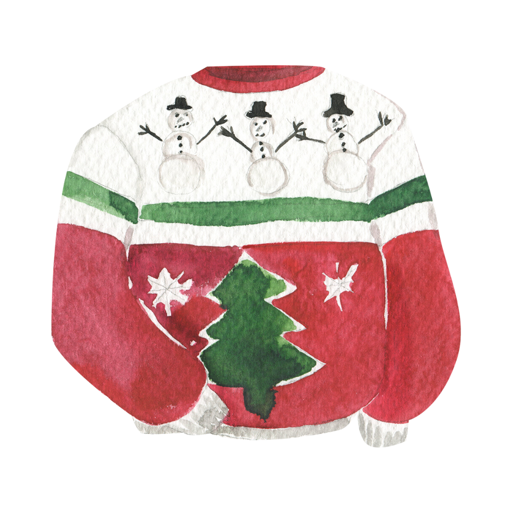 Cozy watercolor Christmas object DTF transfer, pattern XMAS1495-21