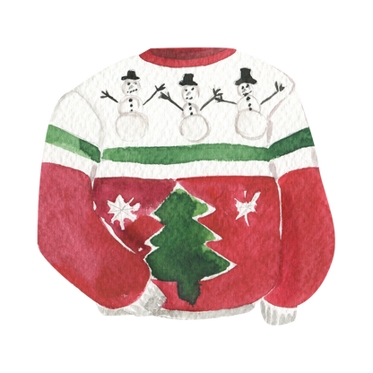 Cozy watercolor Christmas object DTF transfer, pattern XMAS1495-21