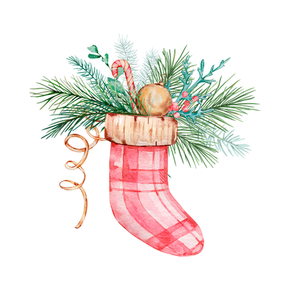 Cozy watercolor Christmas object DTF transfer, pattern XMAS1495-32