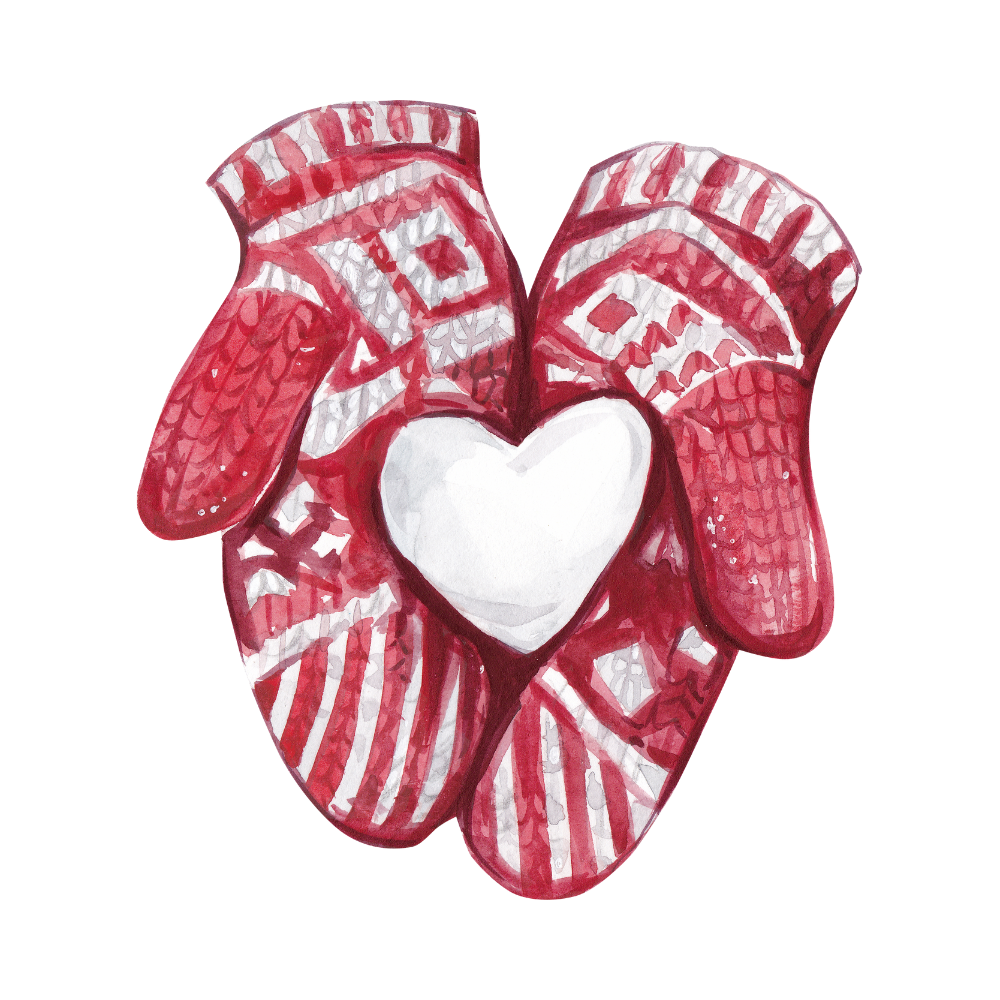 Cozy watercolor Christmas object DTF transfer, pattern XMAS1495-6