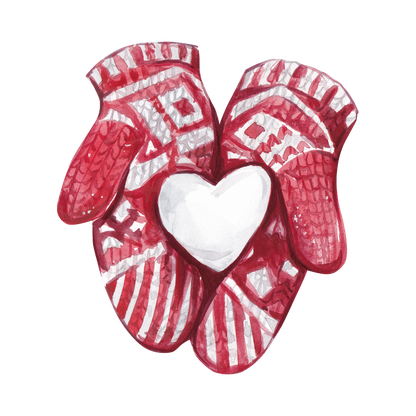 Cozy watercolor Christmas object DTF transfer, pattern XMAS1495-6