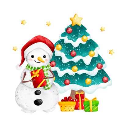 Cozy snowman Christmas DTF transfer, pattern XMAS1496-35