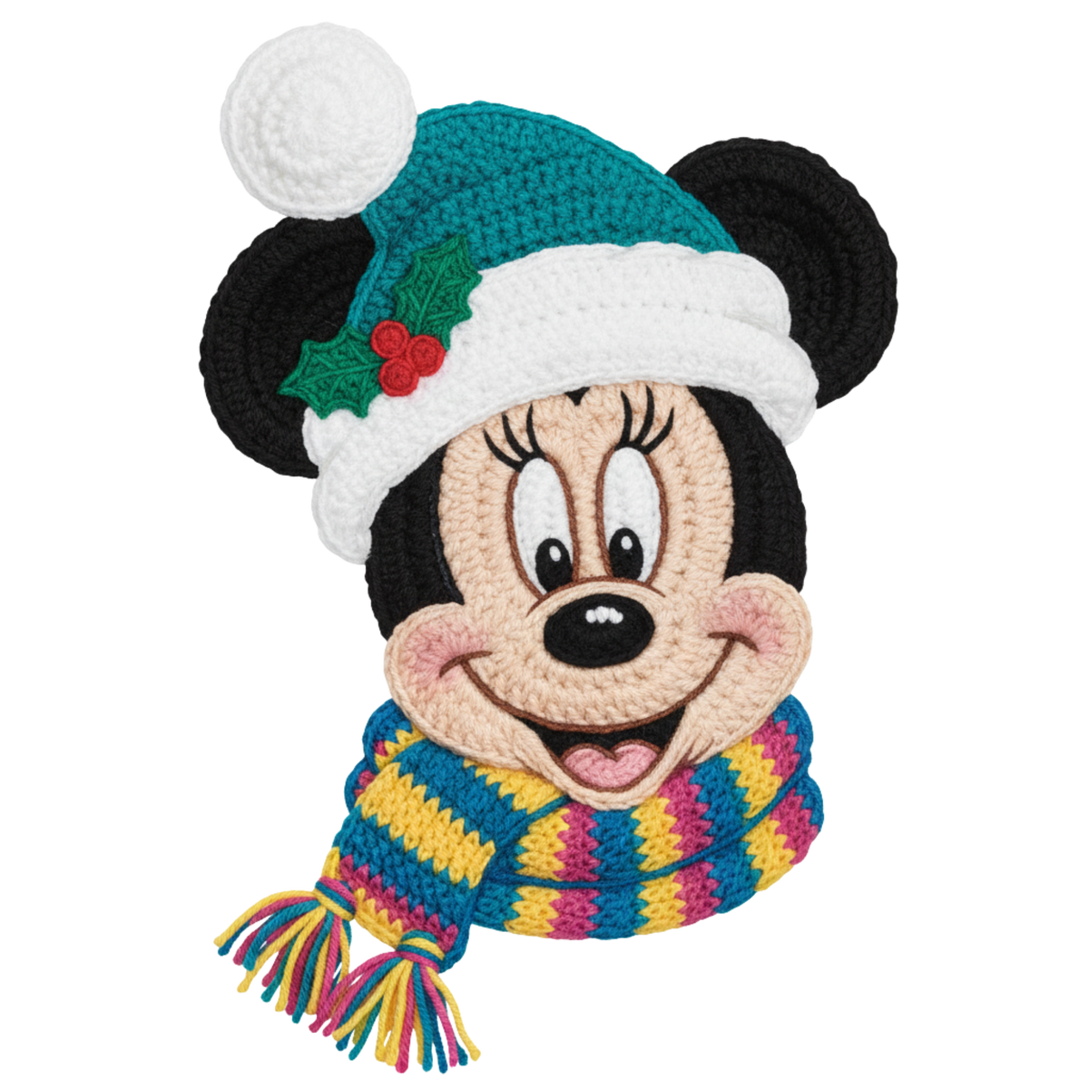 Crochet-look Christmas character DTF transfer, pattern XMAS1497-10