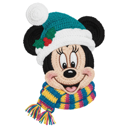 Crochet-look Christmas character DTF transfer, pattern XMAS1497-10