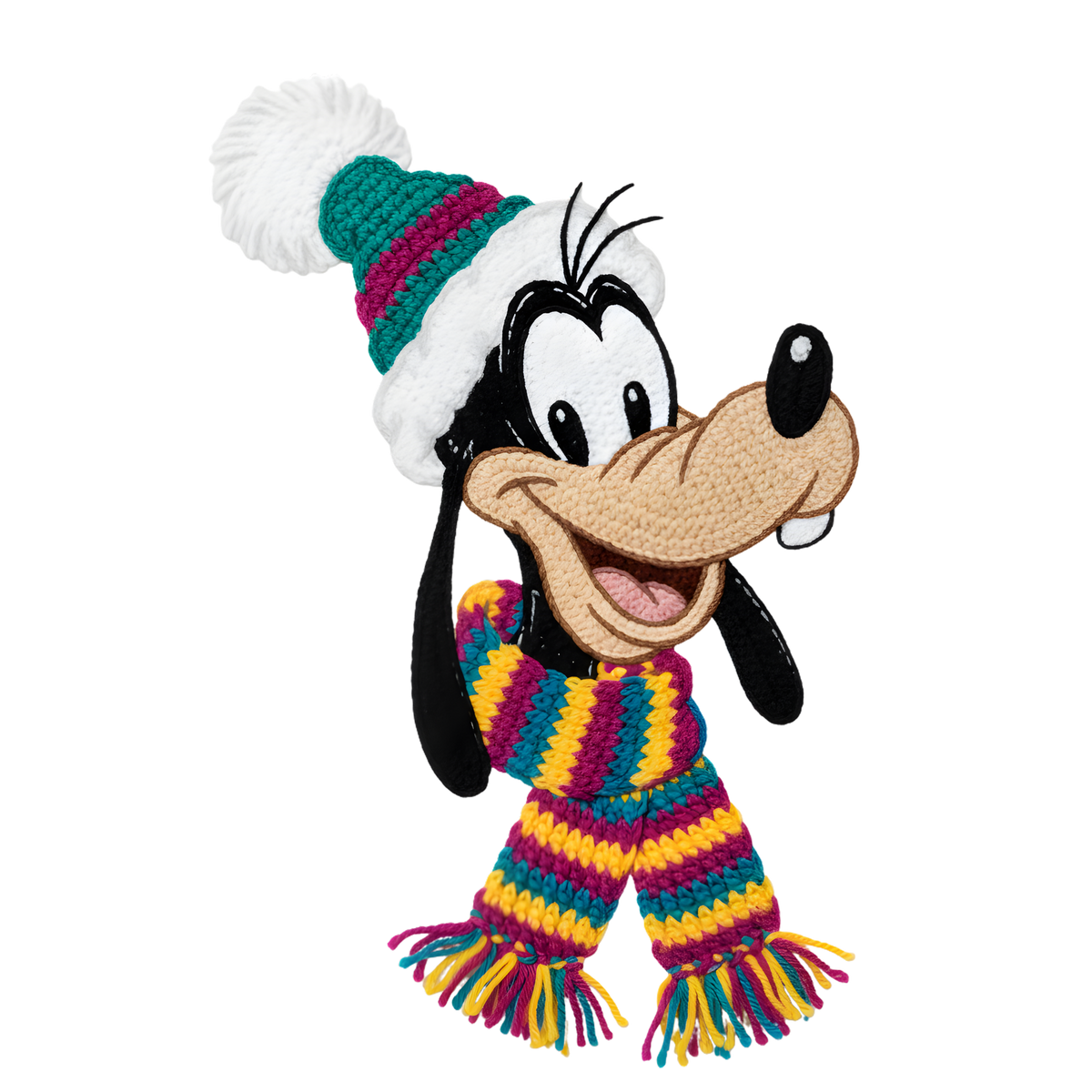 Crochet-look Christmas character DTF transfer, pattern XMAS1497-12