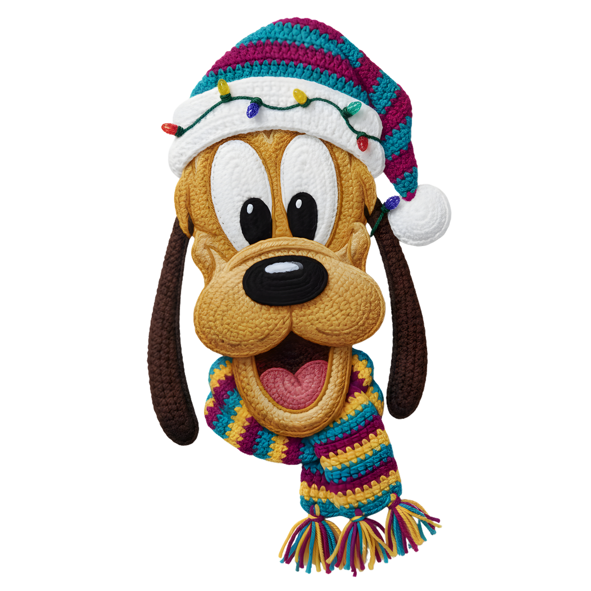 Crochet-look Christmas character DTF transfer, pattern XMAS1497-13