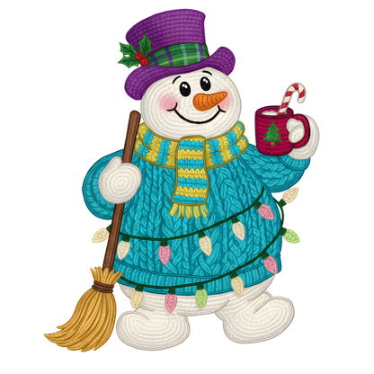 Crochet-look Christmas character DTF transfer, pattern XMAS1497-14