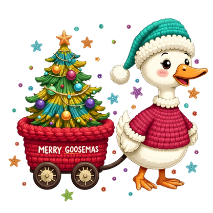 Crochet-look Christmas character DTF transfer, pattern XMAS1497-15