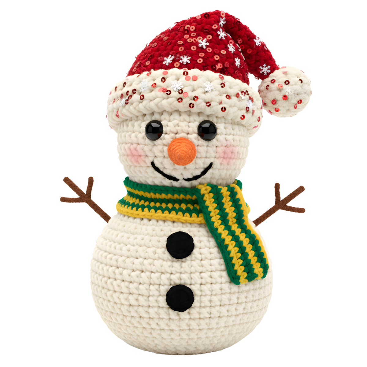 Crochet-look Christmas character DTF transfer, pattern XMAS1497-18