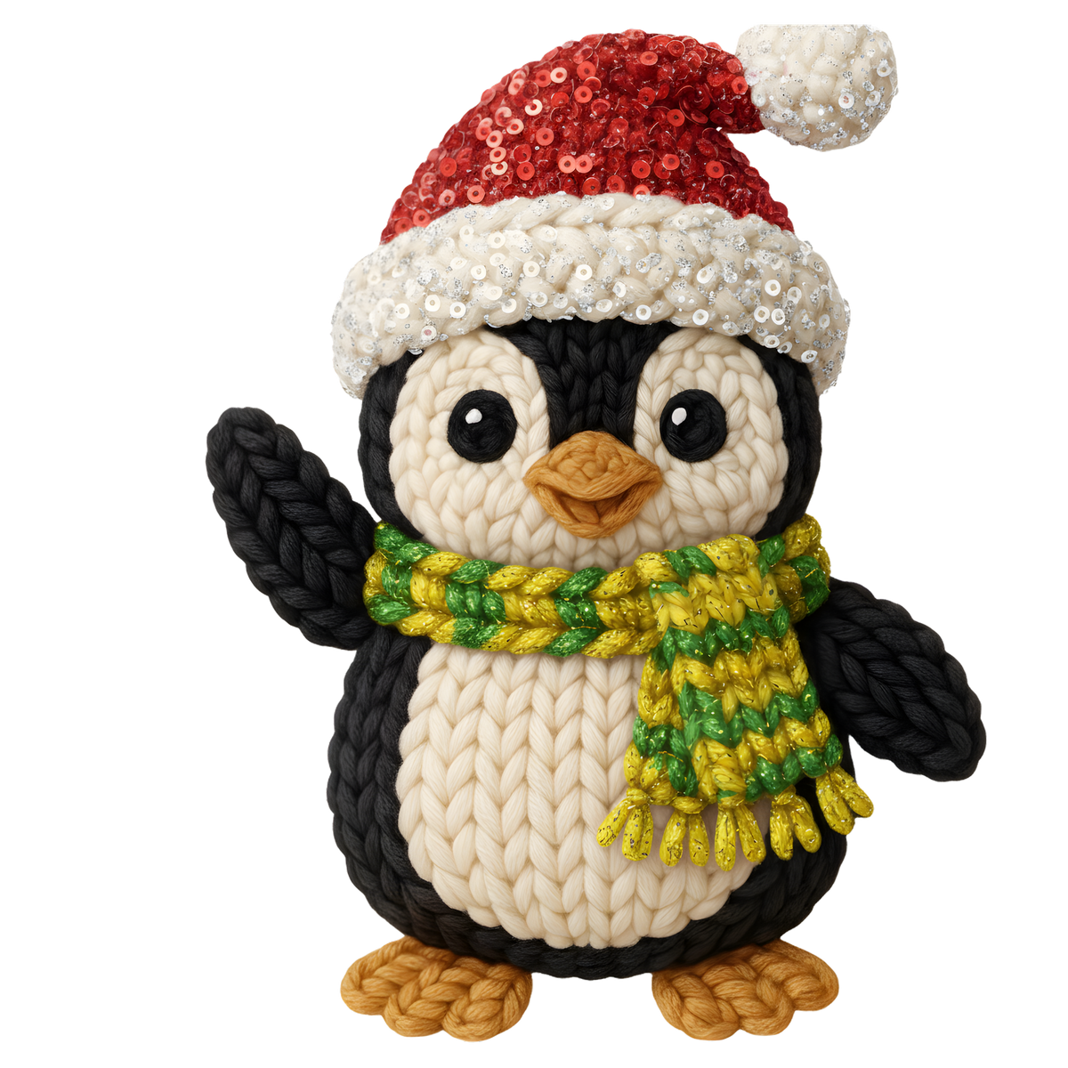 Crochet-look Christmas character DTF transfer, pattern XMAS1497-19
