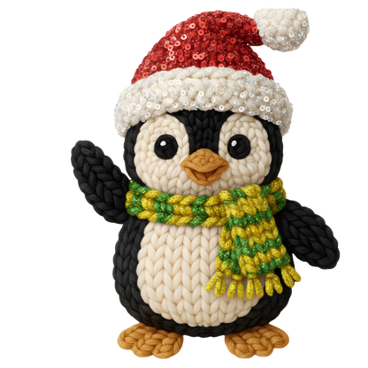 Crochet-look Christmas character DTF transfer, pattern XMAS1497-19
