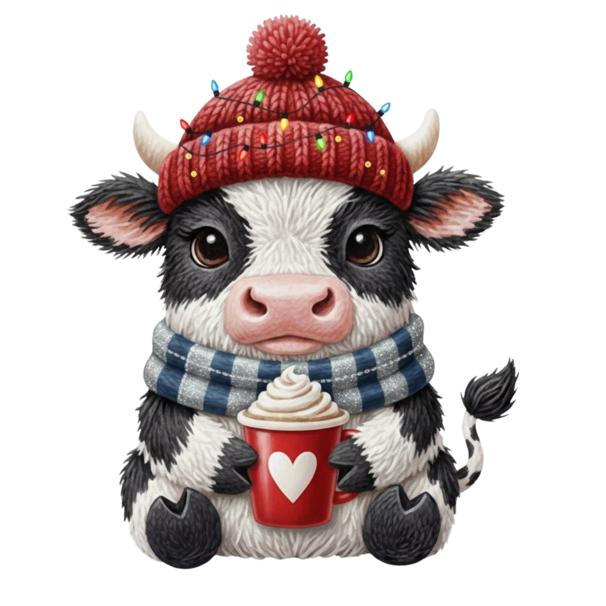 Crochet-look Christmas character DTF transfer, pattern XMAS1497-2