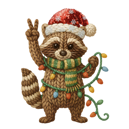 Crochet-look Christmas character DTF transfer, pattern XMAS1497-20