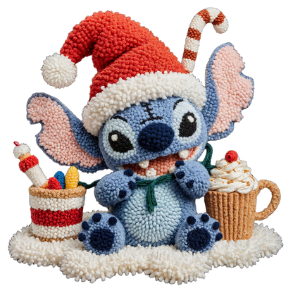 Crochet-look Christmas character DTF transfer, pattern XMAS1497-24
