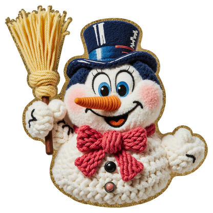 Crochet-look Christmas character DTF transfer, pattern XMAS1497-26