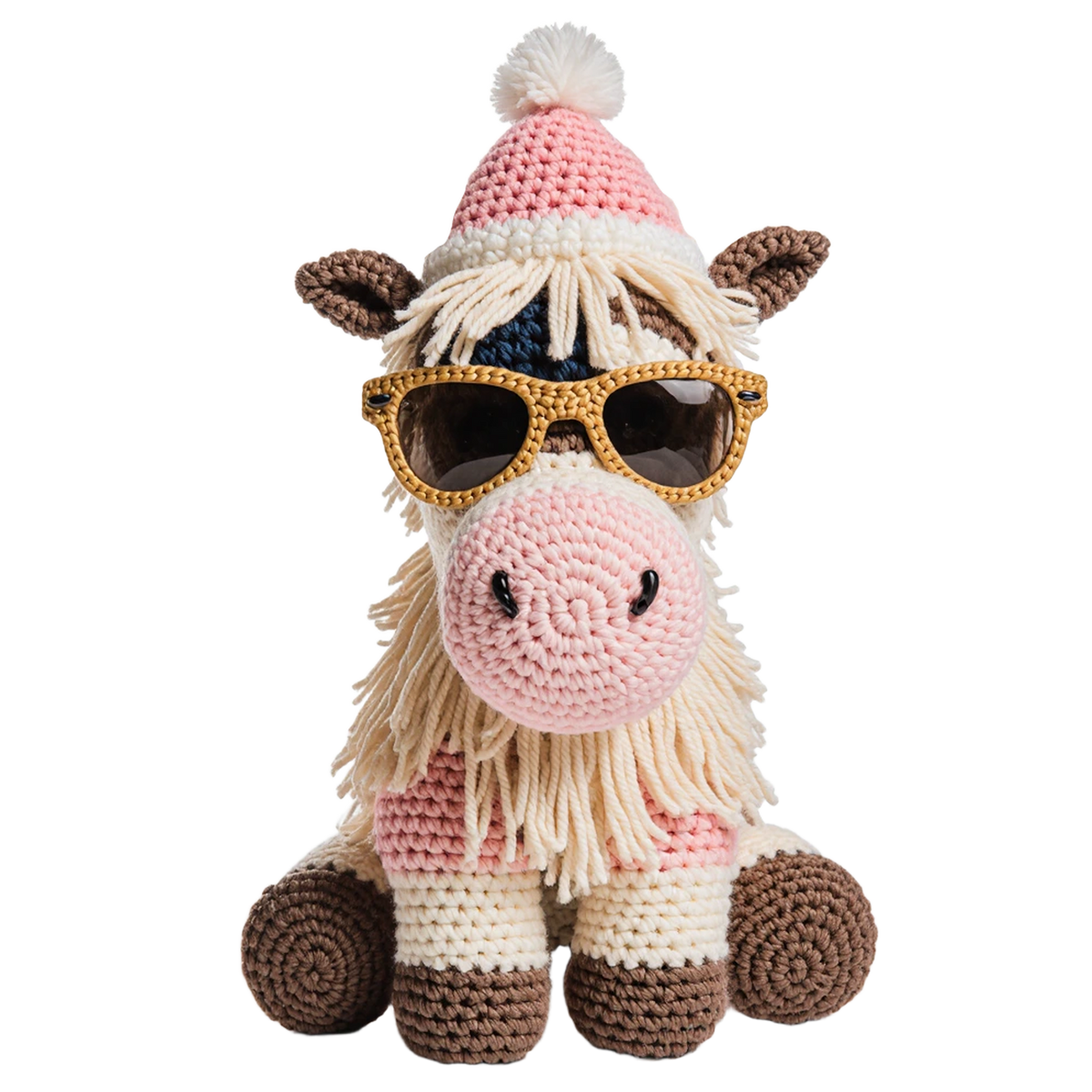Crochet-look Christmas character DTF transfer, pattern XMAS1497-29
