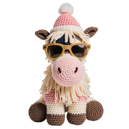 Crochet-look Christmas character DTF transfer, pattern XMAS1497-29
