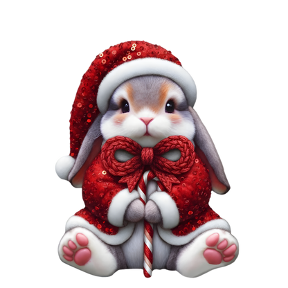 Crochet-look Christmas character DTF transfer, pattern XMAS1497-3