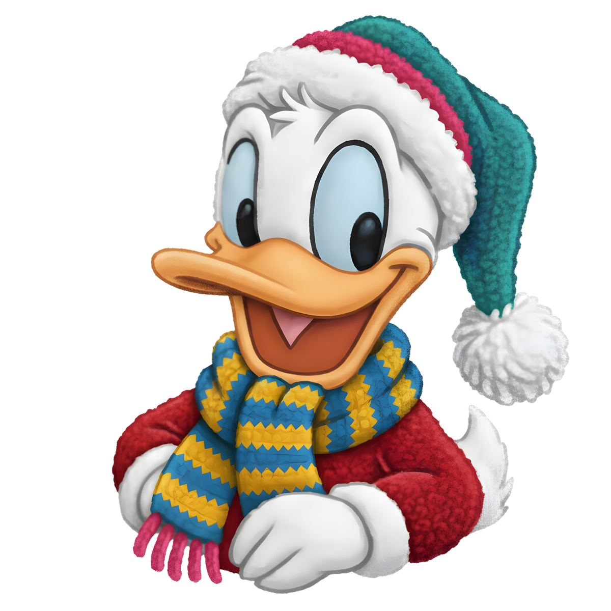 Crochet-look Christmas character DTF transfer, pattern XMAS1497-7