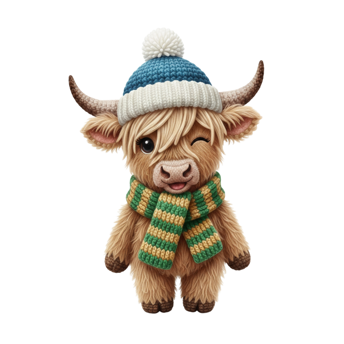Crochet-look Christmas character DTF transfer, pattern XMAS1497-8