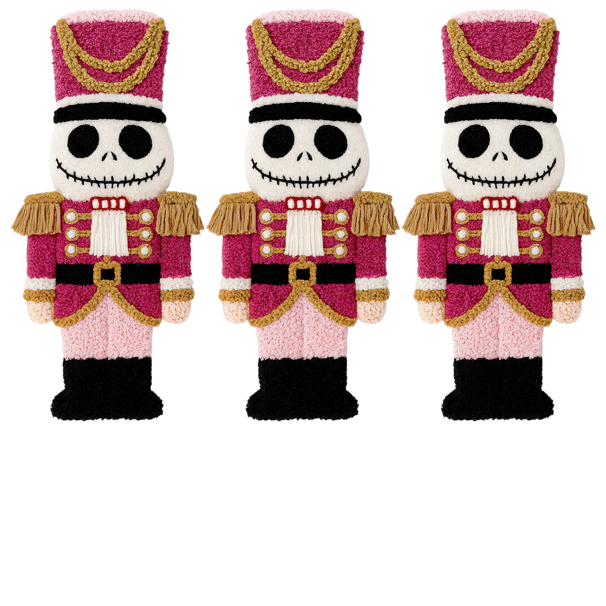 Crochet-look Christmas character lineup DTF transfer, pattern XMAS1498-10