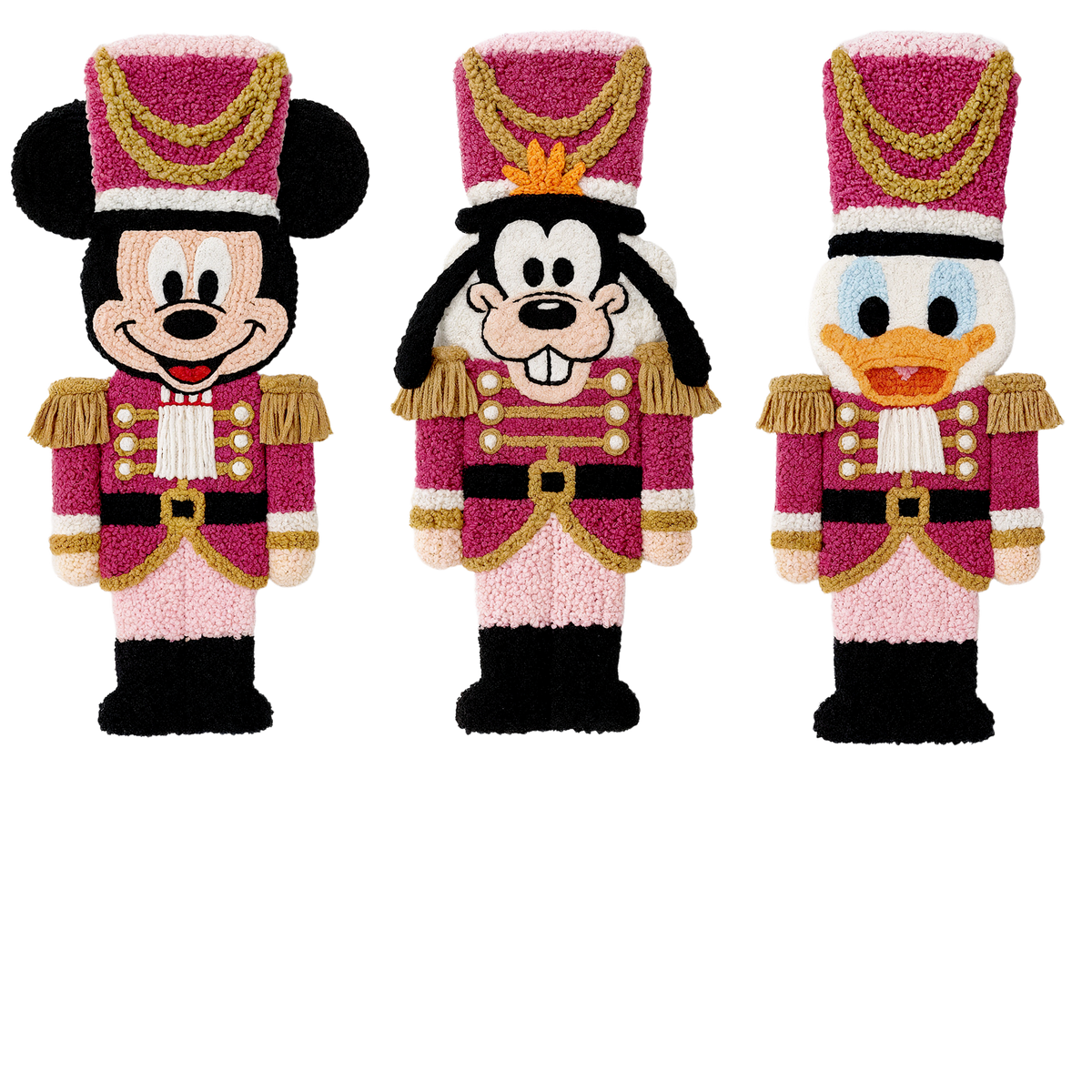 Crochet-look Christmas character lineup DTF transfer, pattern XMAS1498-11
