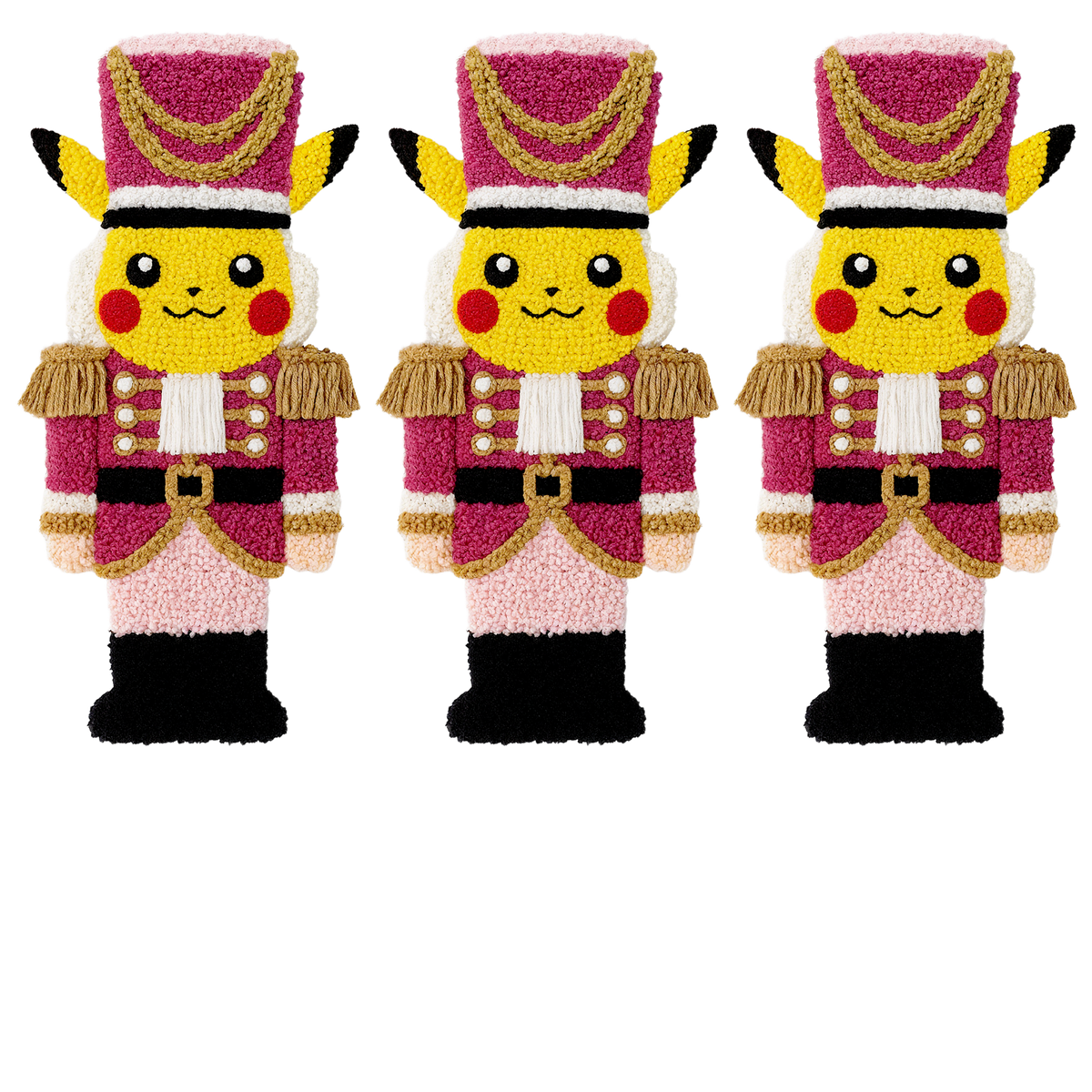 Crochet-look Christmas character lineup DTF transfer, pattern XMAS1498-15