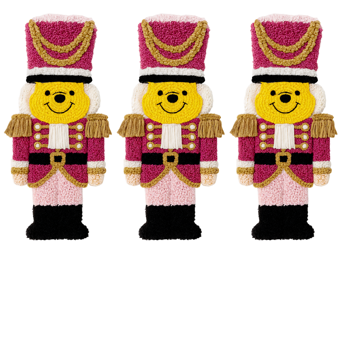 Crochet-look Christmas character lineup DTF transfer, pattern XMAS1498-16