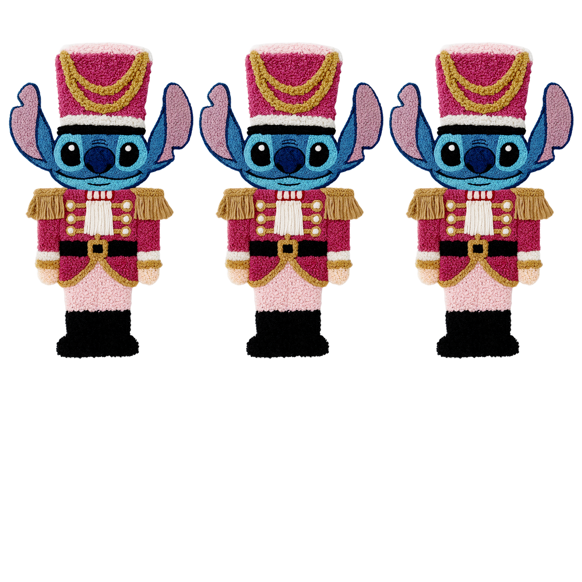 Crochet-look Christmas character lineup DTF transfer, pattern XMAS1498-22