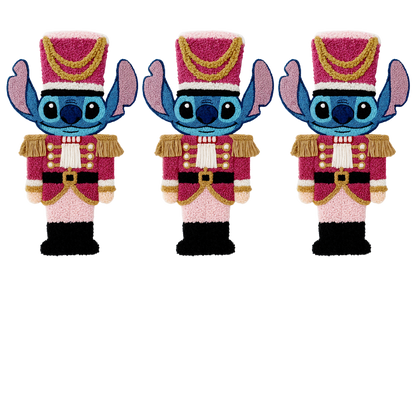 Crochet-look Christmas character lineup DTF transfer, pattern XMAS1498-22