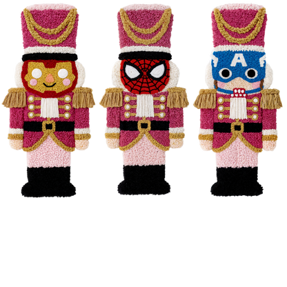 Crochet-look Christmas character lineup DTF transfer, pattern XMAS1498-24