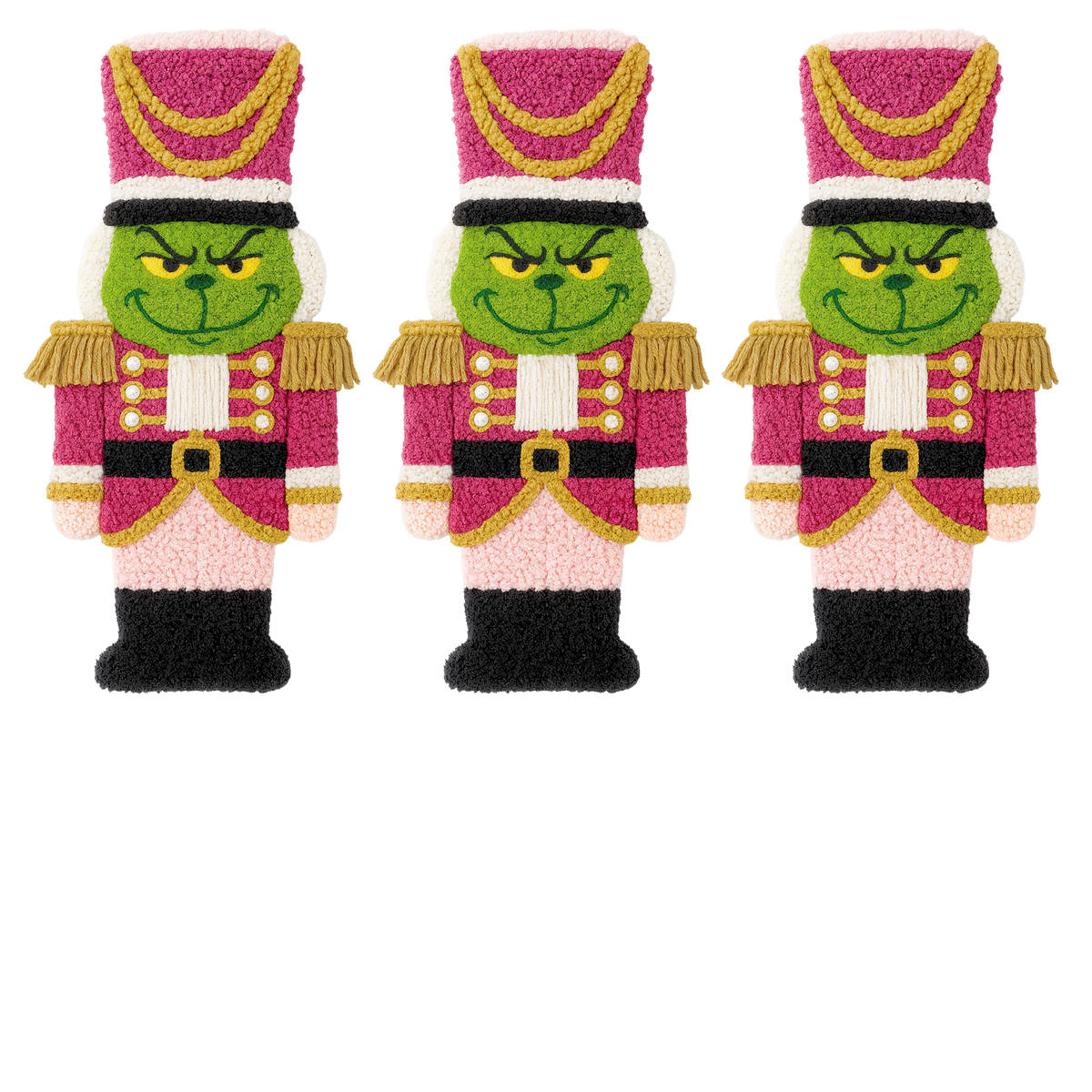 Crochet-look Christmas character lineup DTF transfer, pattern XMAS1498-8