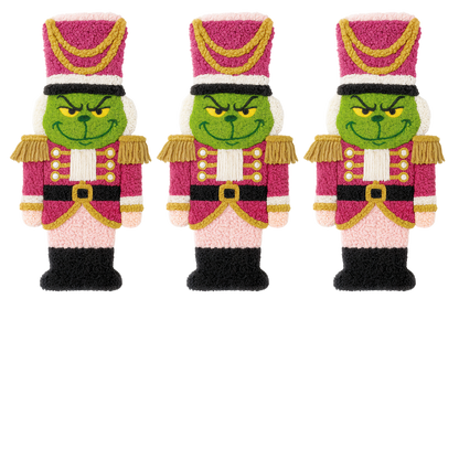 Crochet-look Christmas character lineup DTF transfer, pattern XMAS1498-8