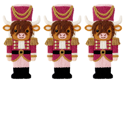 Crochet-look Christmas character lineup DTF transfer, pattern XMAS1498-9