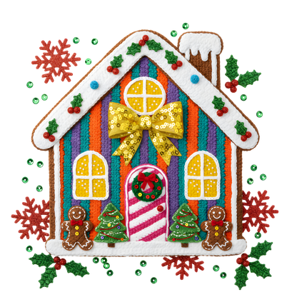 Crochet-look Christmas gingerbread and sweets DTF transfer, pattern XMAS1499-3