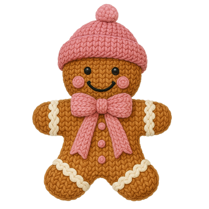 Crochet-look Christmas gingerbread and sweets DTF transfer, pattern XMAS1499-4