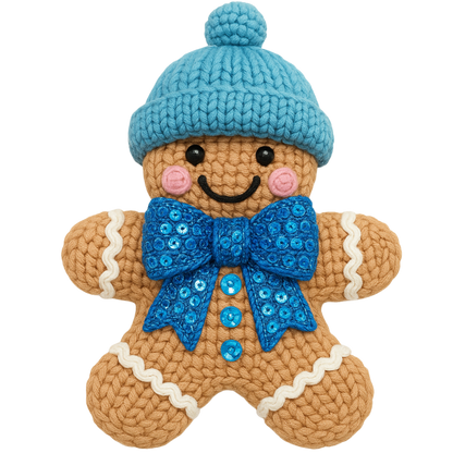 Crochet-look Christmas gingerbread and sweets DTF transfer, pattern XMAS1499-5