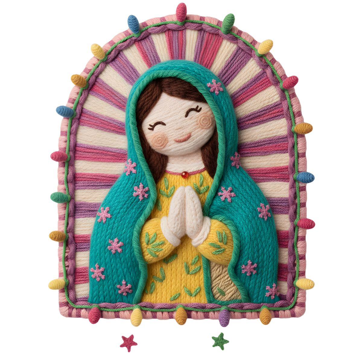 Crochet-look Nativity and Christian Christmas DTF transfer, pattern XMAS1501-2