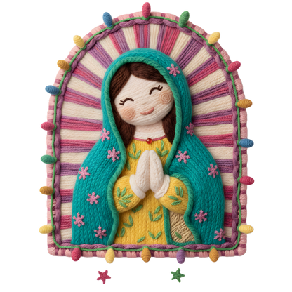 Crochet-look Nativity and Christian Christmas DTF transfer, pattern XMAS1501-2
