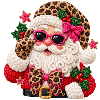 Crochet-look Santa Christmas DTF transfer, pattern XMAS1502-11