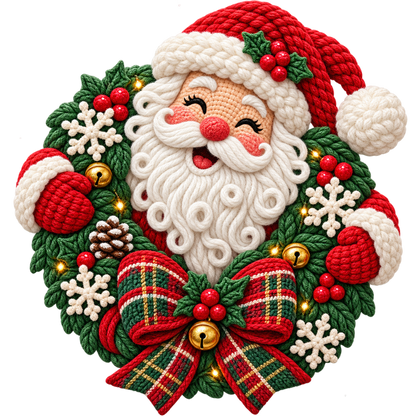 Crochet-look Santa Christmas DTF transfer, pattern XMAS1502-18