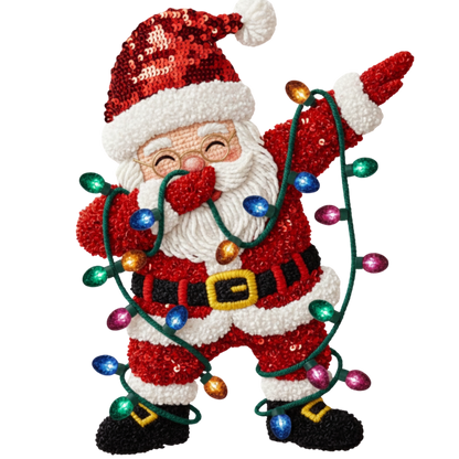 Crochet-look Santa Christmas DTF transfer, pattern XMAS1502-19