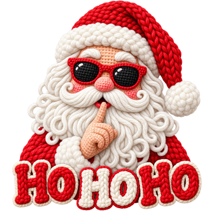 Crochet-look Santa Christmas DTF transfer, pattern XMAS1502-6