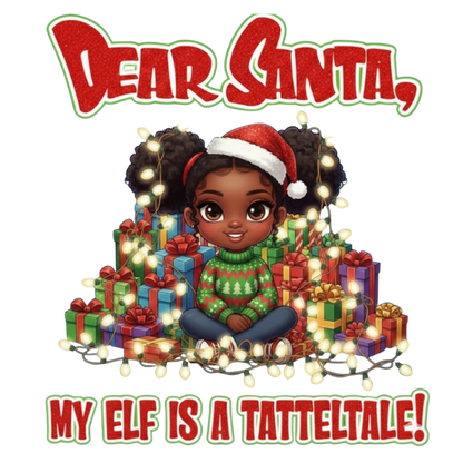 Cute Black girl Christmas DTF transfer, pattern XMAS1503-14