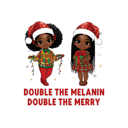 Cute Black girl Christmas DTF transfer, pattern XMAS1503-17