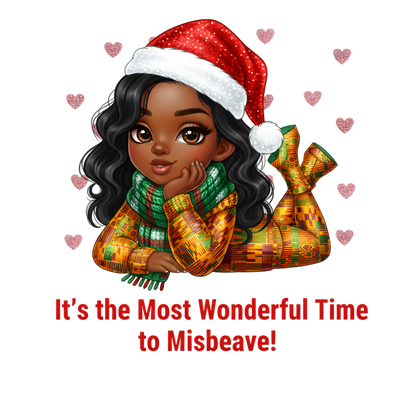 Cute Black girl Christmas DTF transfer, pattern XMAS1503-19
