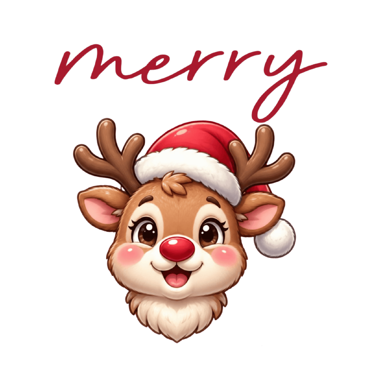 Cute cartoon Christmas reindeer DTF transfer, pattern XMAS1504-1