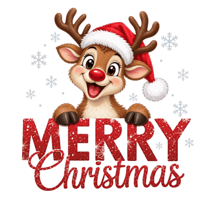Cute cartoon Christmas reindeer DTF transfer, pattern XMAS1504-2