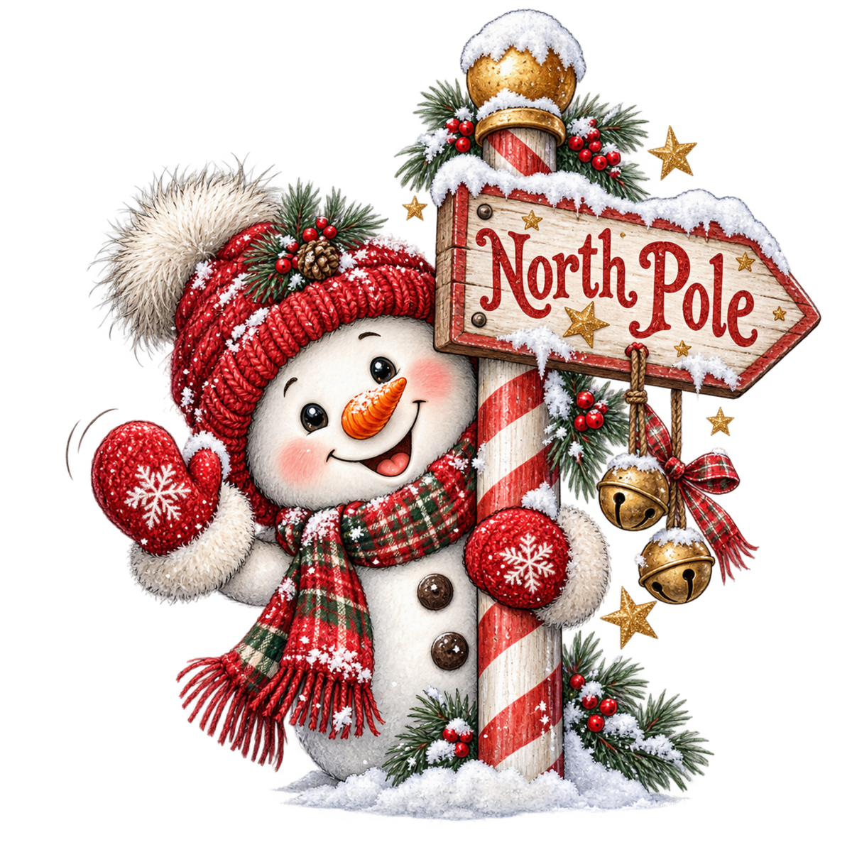 Cute Christmas animal friend DTF transfer, pattern XMAS1506-12